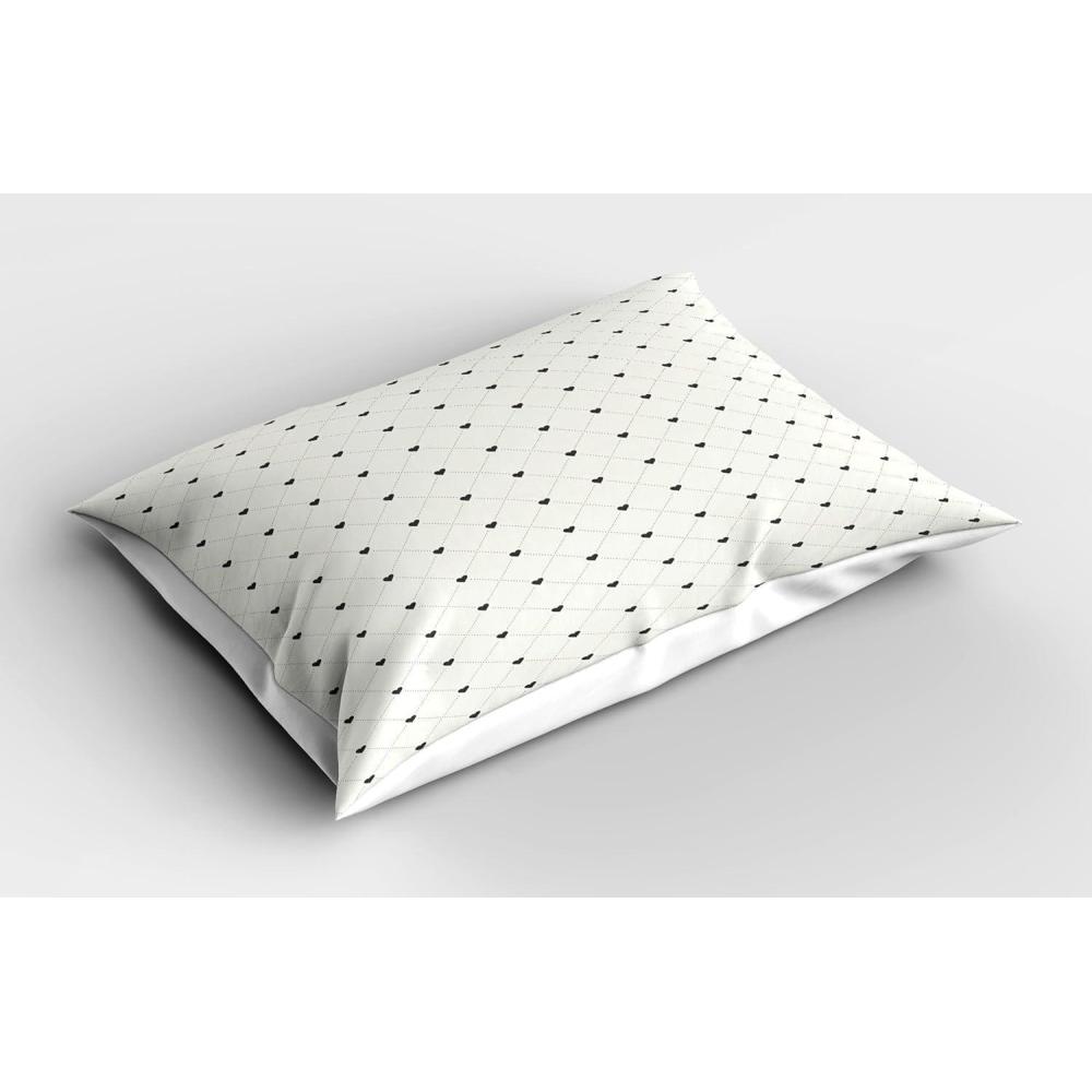 imageAmbesonne Heart Pillow Sham Set of 2 Valentines Days Theme Romance Pattern in Simplistic Style Rhythmic Quality Microfiber Bedding Item for All Seasons 26 x 20 Pale Pink Dark TaupeDark Grey and Coconut