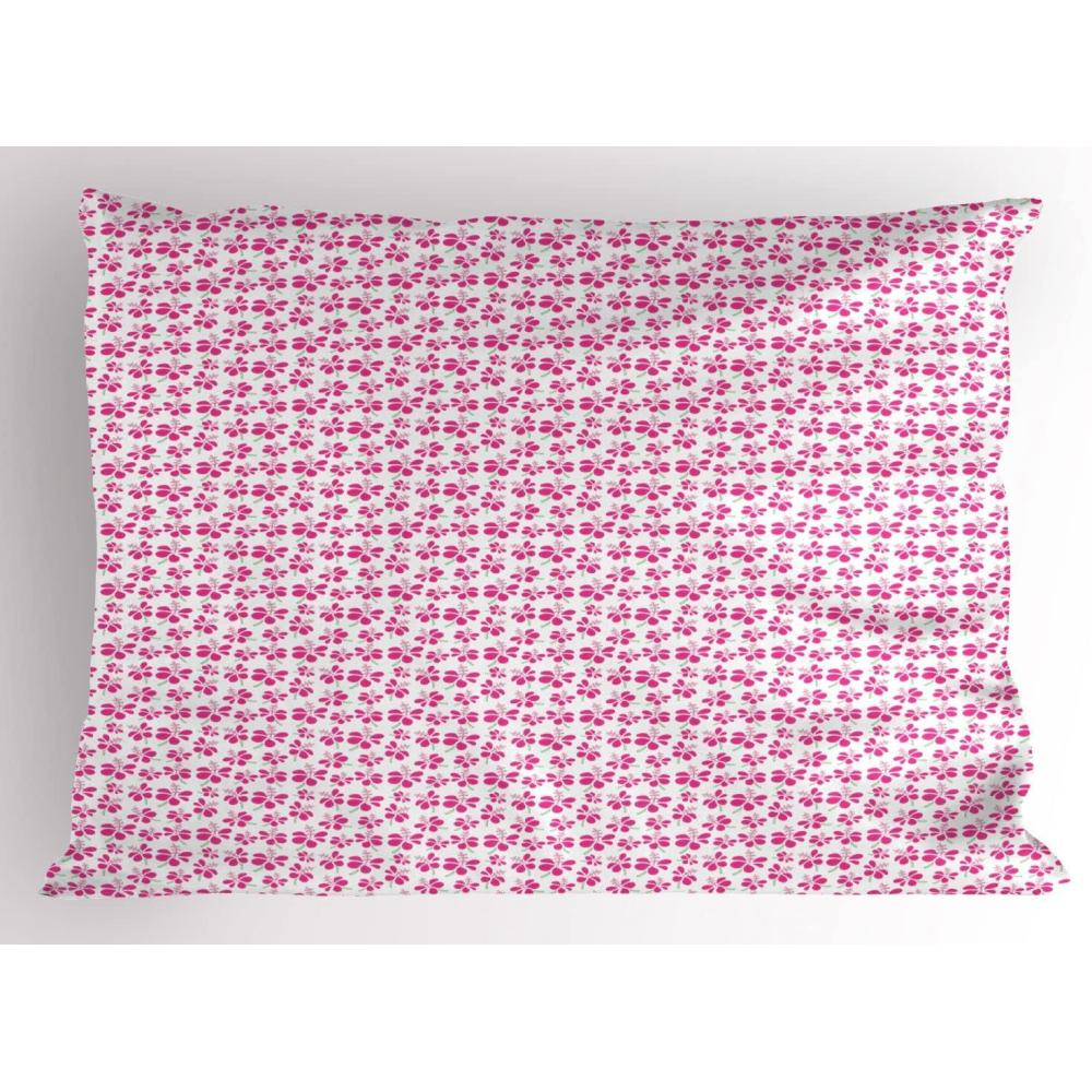 imageAmbesonne Heart Pillow Sham Set of 2 Valentines Days Theme Romance Pattern in Simplistic Style Rhythmic Quality Microfiber Bedding Item for All Seasons 26 x 20 Pale Pink Dark TaupeHot Pink Green and White