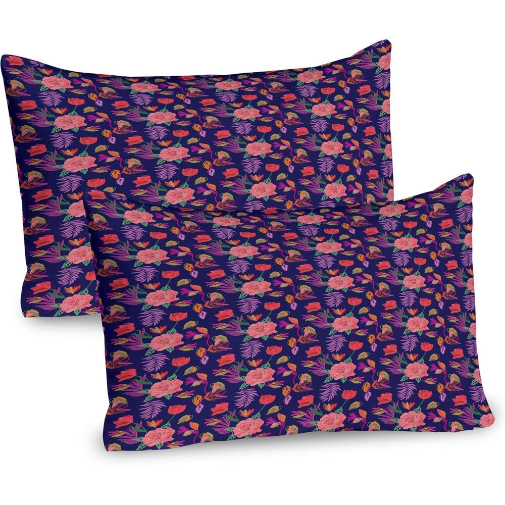 imageAmbesonne Heart Pillow Sham Set of 2 Valentines Days Theme Romance Pattern in Simplistic Style Rhythmic Quality Microfiber Bedding Item for All Seasons 26 x 20 Pale Pink Dark TaupeNavy Blue Multicolor