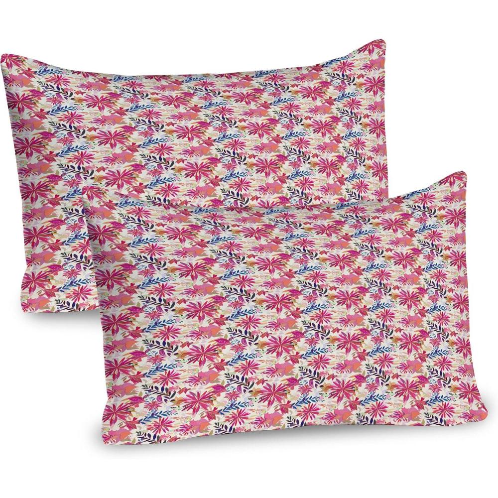 imageAmbesonne Heart Pillow Sham Set of 2 Valentines Days Theme Romance Pattern in Simplistic Style Rhythmic Quality Microfiber Bedding Item for All Seasons 26 x 20 Pale Pink Dark TaupeSalmon and Multicolor