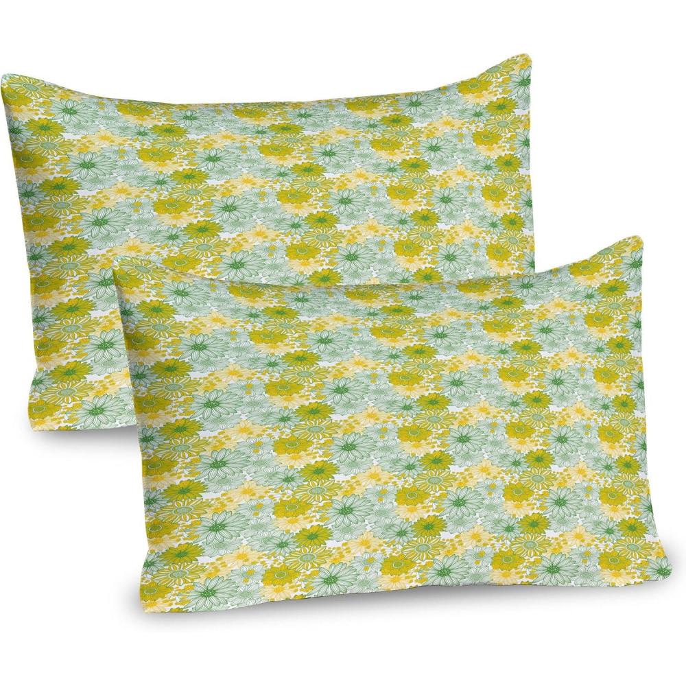 imageAmbesonne Heart Pillow Sham Set of 2 Valentines Days Theme Romance Pattern in Simplistic Style Rhythmic Quality Microfiber Bedding Item for All Seasons 26 x 20 Pale Pink Dark TaupeFern Green Earth Yellow