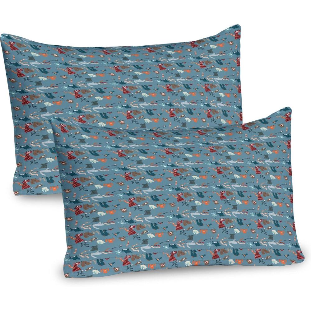 imageAmbesonne Heart Pillow Sham Set of 2 Valentines Days Theme Romance Pattern in Simplistic Style Rhythmic Quality Microfiber Bedding Item for All Seasons 26 x 20 Pale Pink Dark TaupeBlue Grey and Multicolor
