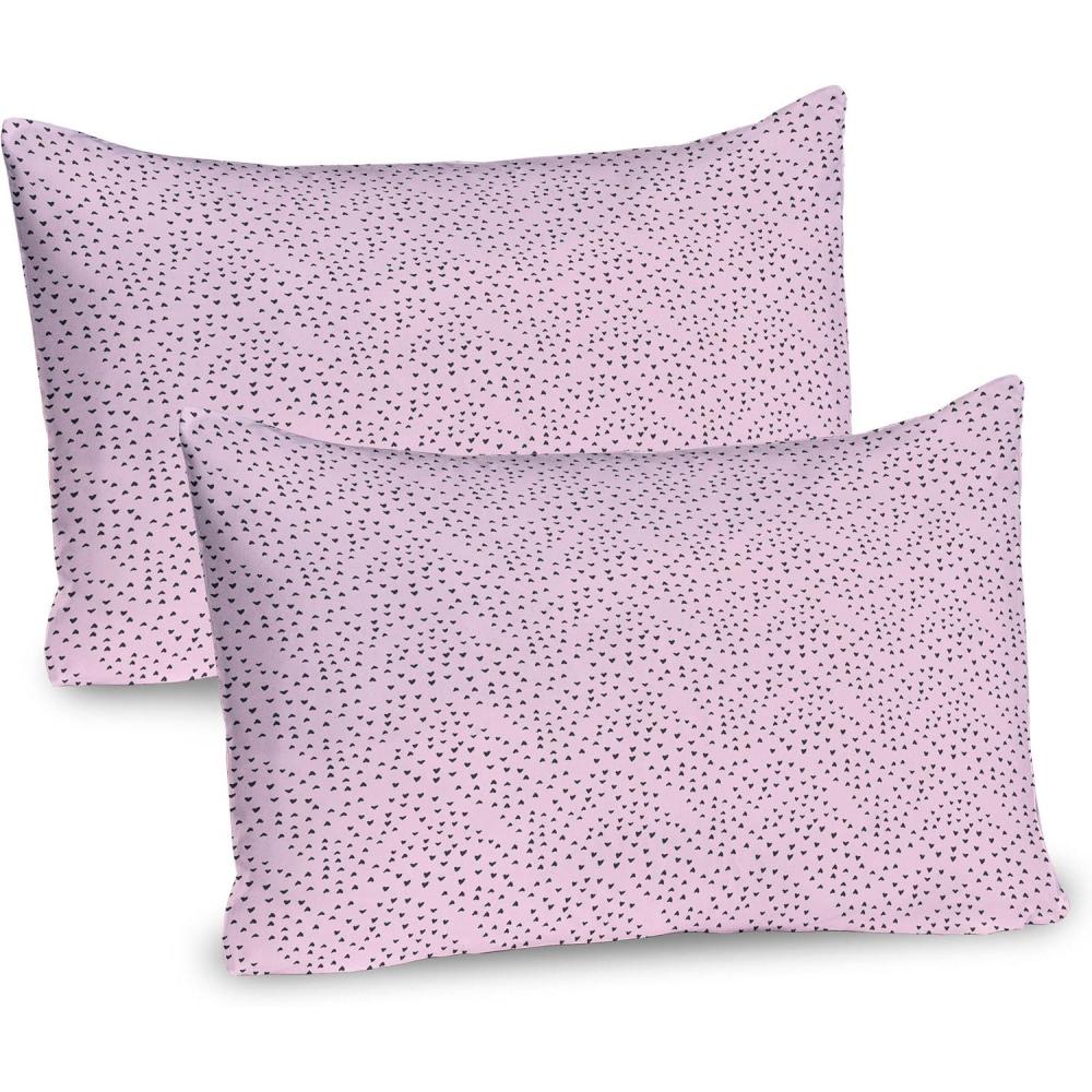 imageAmbesonne Heart Pillow Sham Set of 2 Valentines Days Theme Romance Pattern in Simplistic Style Rhythmic Quality Microfiber Bedding Item for All Seasons 26 x 20 Pale Pink Dark TaupePale Pink Dark Taupe
