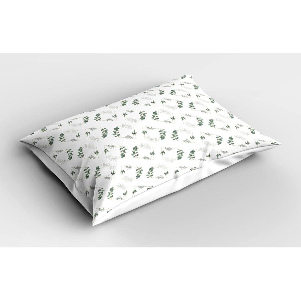 imageAmbesonne Pearls Pillow Sham Set of 2 Valentines Day Theme Art Roses Heart on Striped Bridal Backdrop Quality Microfiber Bedding Item for All Seasons 26 x 20 Blue Purple PinkReseda Green White