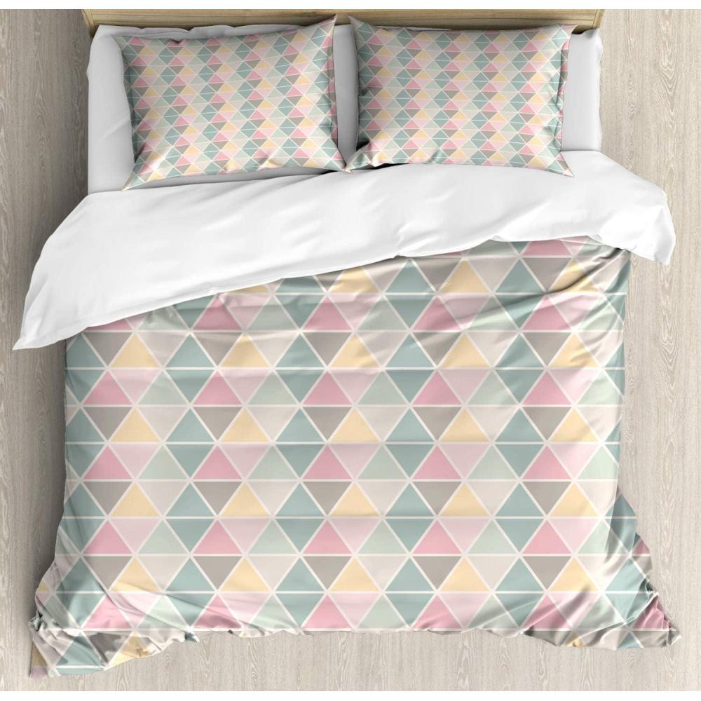 imageAmbesonne Romantic Duvet Cover Sets Valentines Day Love Themed Paris Coffee Wine Parfumes Bikes with Heart Backdrop Bedding Set with 2 Duvet Covers amp 4 Pillowcases 2 Pack Queen Size MulticolorPeach Multicolor