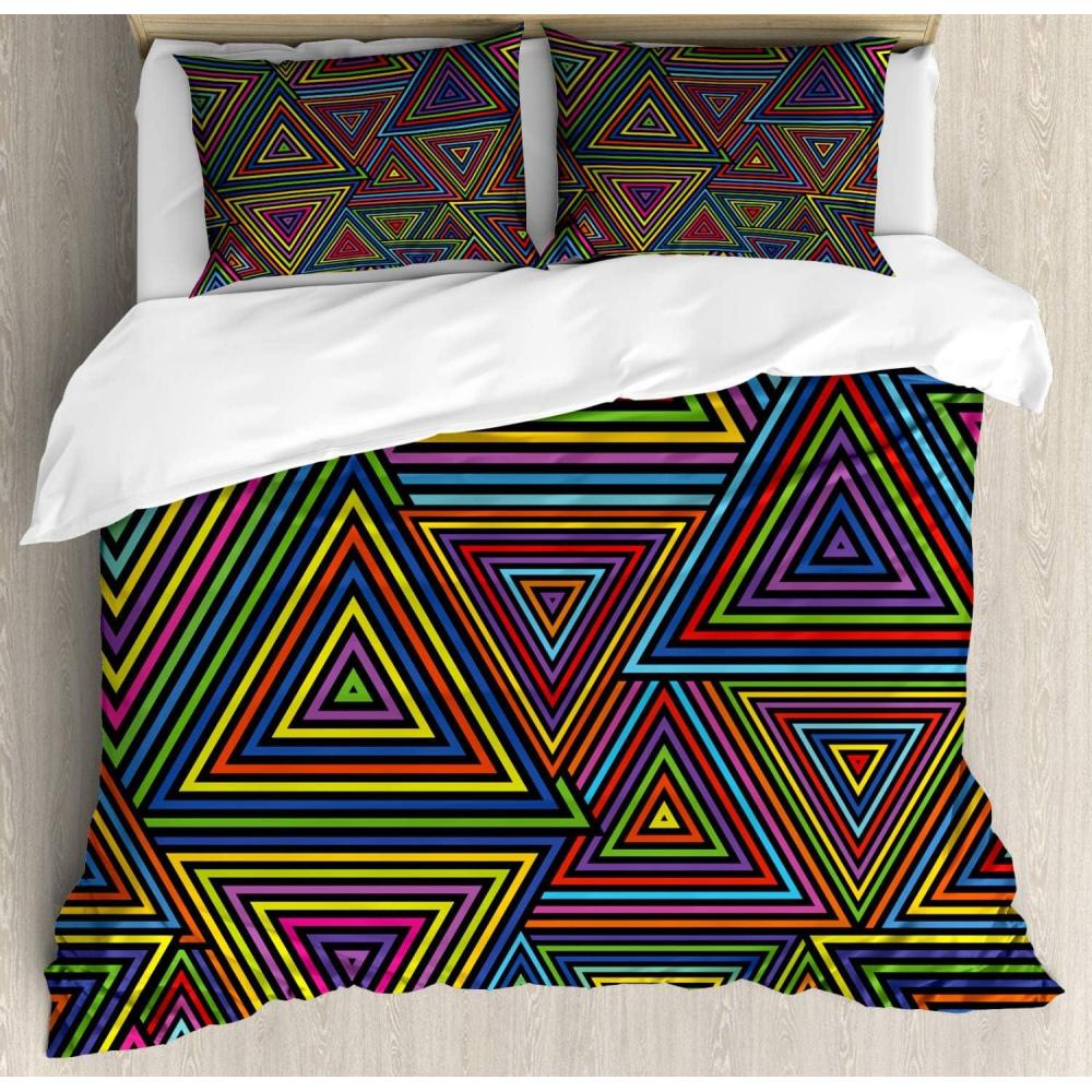 imageAmbesonne Romantic Duvet Cover Sets Valentines Day Love Themed Paris Coffee Wine Parfumes Bikes with Heart Backdrop Bedding Set with 2 Duvet Covers amp 4 Pillowcases 2 Pack Queen Size MulticolorIndigo Multicolor