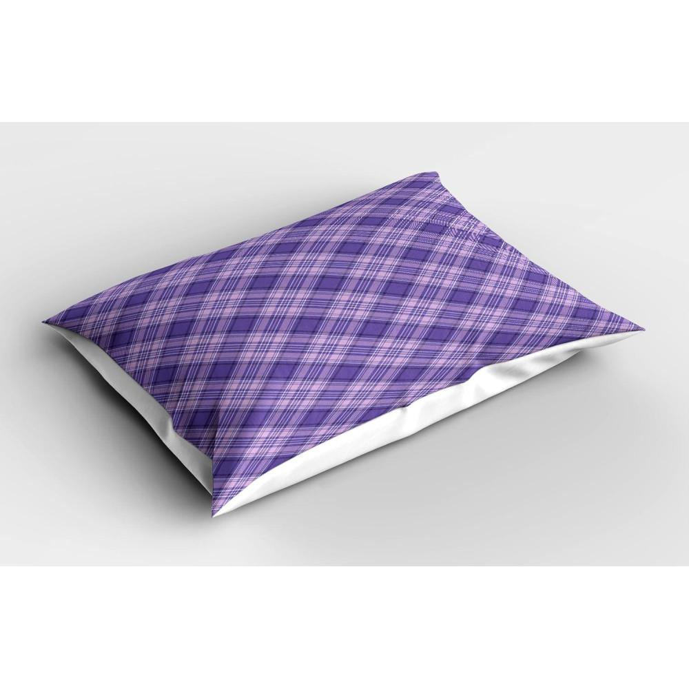 imageAmbesonne Valentines Day Pillow Sham Set of 2 Love Theme Striped Hearts February Fourteen Romantic Art Quality Microfiber Bedding Item for All Seasons 36 x 20 Quartz LilacBlue Violet Lilac