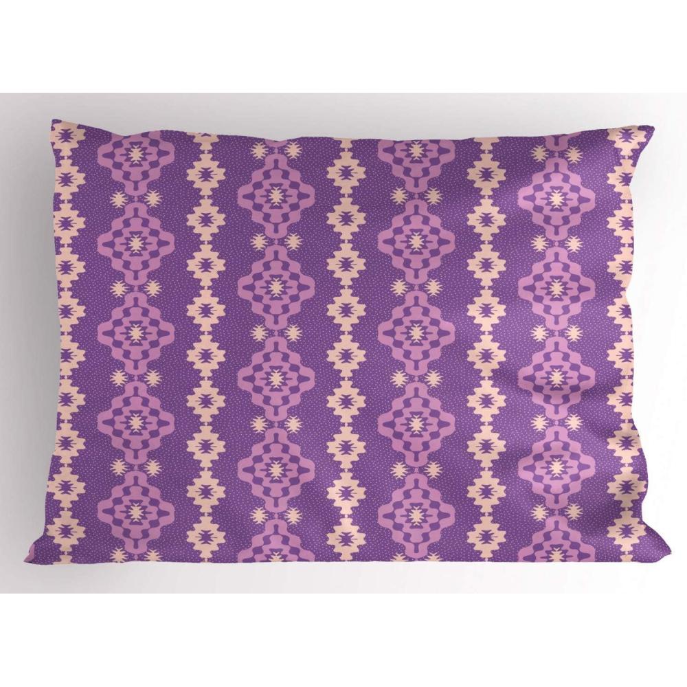 imageAmbesonne Valentines Day Pillow Sham Set of 2 Love Theme Striped Hearts February Fourteen Romantic Art Quality Microfiber Bedding Item for All Seasons 36 x 20 Quartz LilacViolet Blush