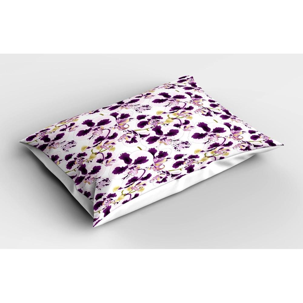 imageAmbesonne Valentines Day Pillow Sham Set of 2 Love Theme Striped Hearts February Fourteen Romantic Art Quality Microfiber Bedding Item for All Seasons 36 x 20 Quartz LilacDark Purple White Khaki