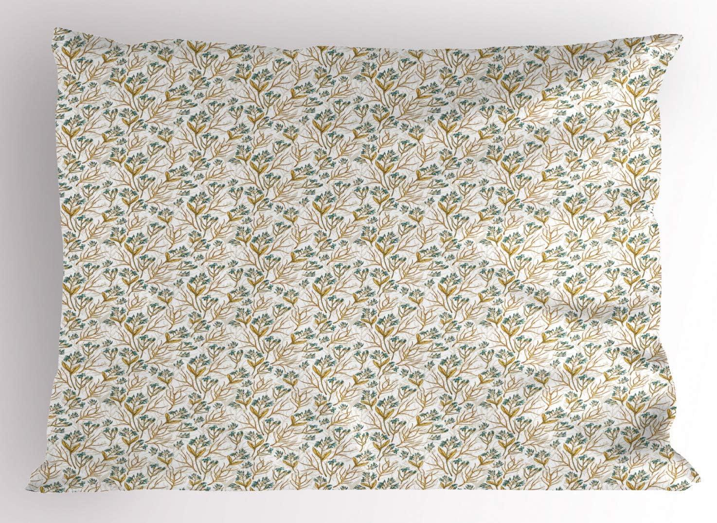 imageAmbesonne Birds Pillow Sham Set of 2 2 Birds on a Branch Singing Love Songs Friend Valentine Couple Hope Living Quality Microfiber Bedding Item for All Seasons 30 x 20 Cream Black WhitePale Coffee and Teal