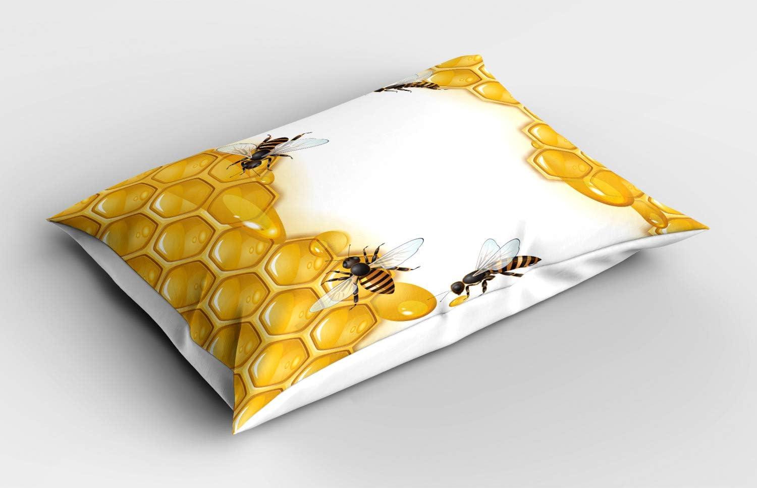 imageAmbesonne Chocolate Pillow Sham Set of 2 Chocolate Heart on The Wooden Board Background for Valentines Day Quality Microfiber Bedding Item for All Seasons 30 x 20 Sand Brown Dark BrownYellow Black and White