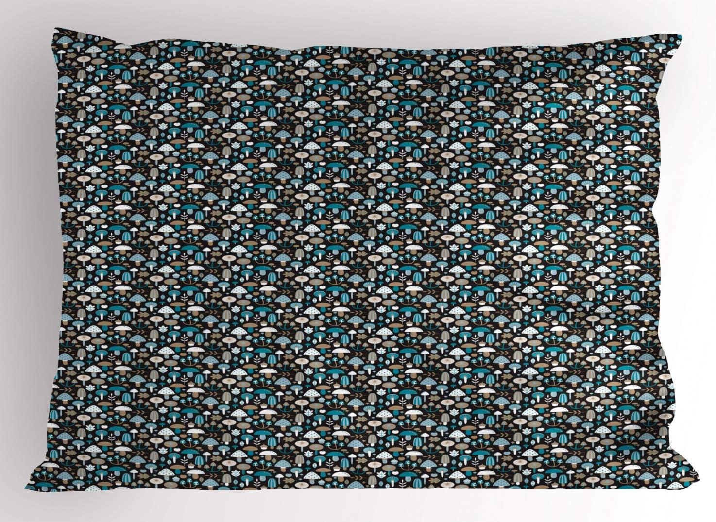 imageAmbesonne Chocolate Pillow Sham Set of 2 Chocolate Heart on The Wooden Board Background for Valentines Day Quality Microfiber Bedding Item for All Seasons 30 x 20 Sand Brown Dark BrownBrown and Blue