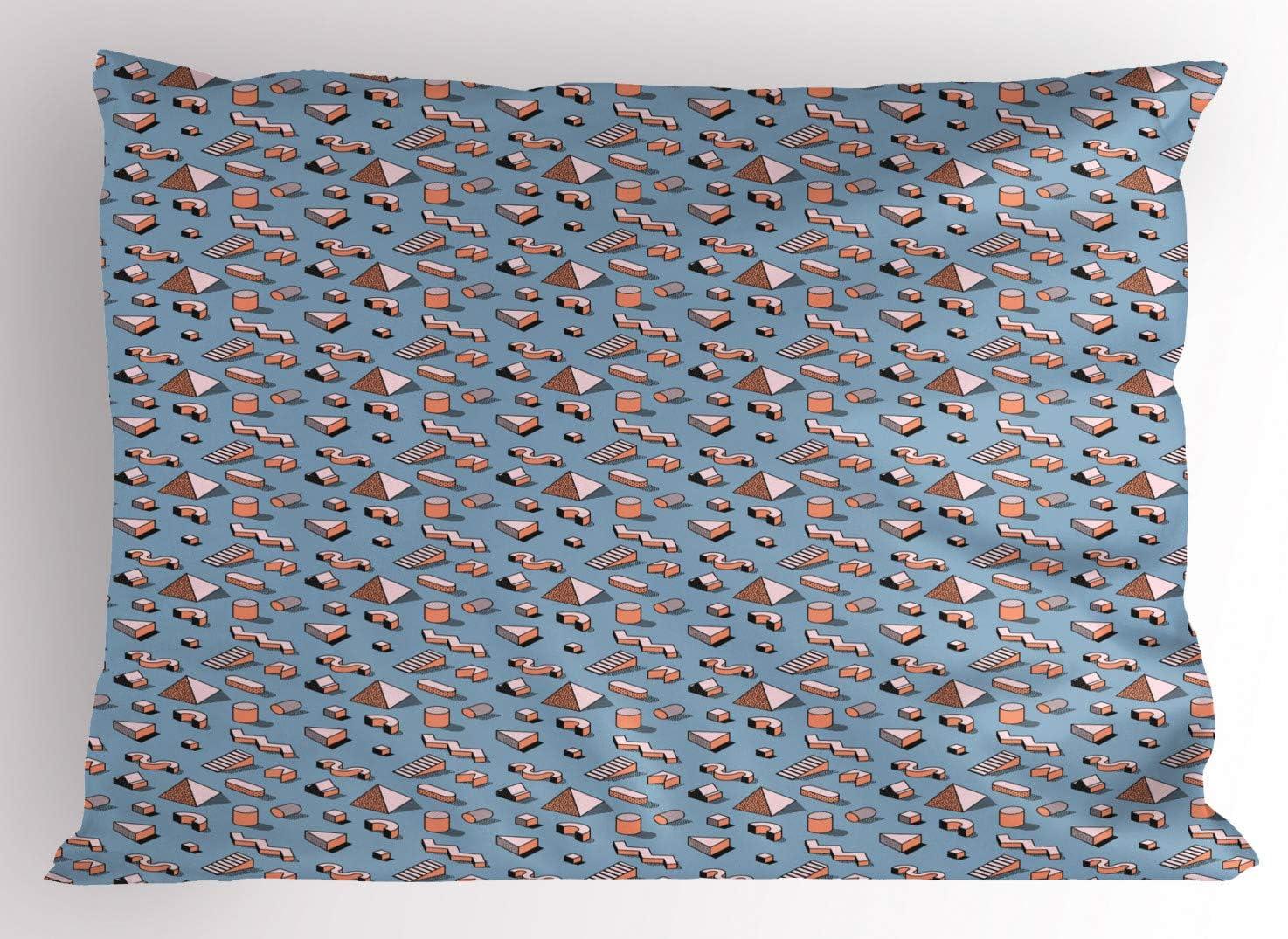 imageAmbesonne Chocolate Pillow Sham Set of 2 Chocolate Heart on The Wooden Board Background for Valentines Day Quality Microfiber Bedding Item for All Seasons 30 x 20 Sand Brown Dark BrownCoral and Pale Blue