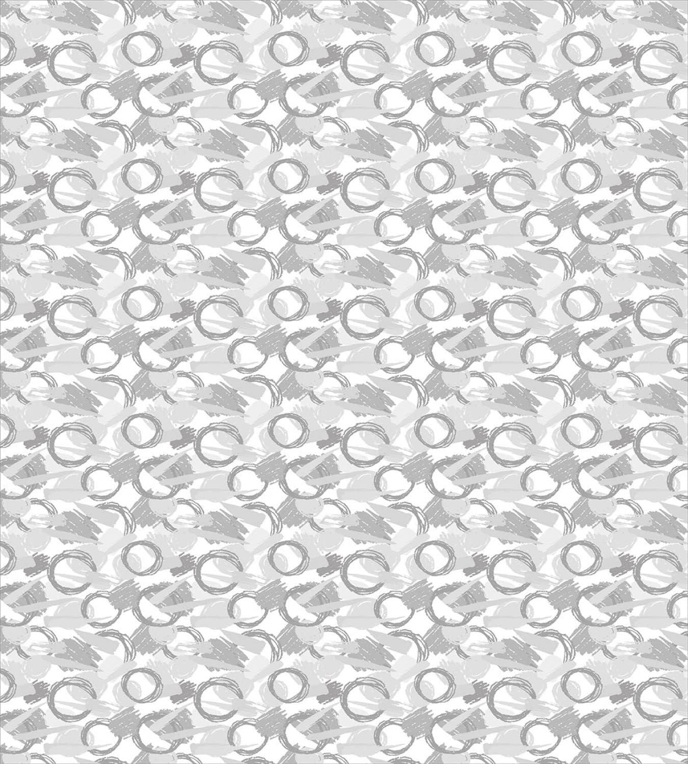 imageAmbesonne Damask Grey Duvet Cover Set Simple Pattern with Curls and Dots in Neutral Design Print Decorative 3 Piece Bedding Set with 2 Pillow Shams Queen Size Pale Grey and WhitePale Grey White