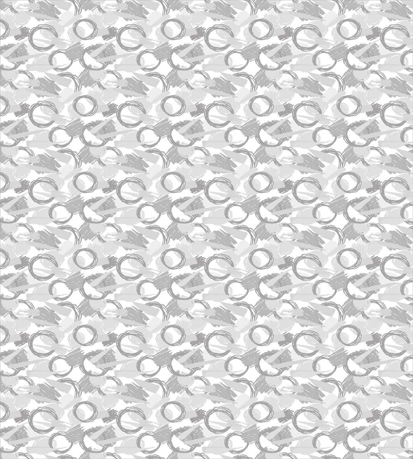 imageAmbesonne Damask Grey Duvet Cover Set Simple Pattern with Curls and Dots in Neutral Design Print Decorative 3 Piece Bedding Set with 2 Pillow Shams Queen Size Pale Grey and WhitePale Grey White