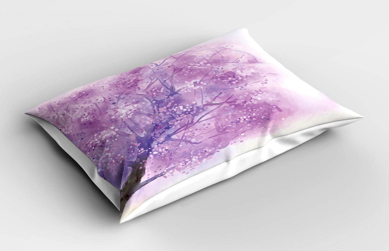 imageAmbesonne Flower Pillow Sham Set of 2 Dreamy Tree Body View Cloudy Details Love and Affection Valentines Inspired Motif Quality Microfiber Bedding Item for All Seasons 30 x 20 PurplePurple