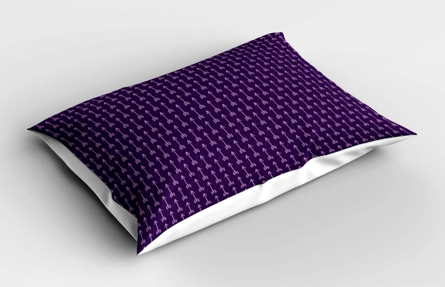 imageAmbesonne Flower Pillow Sham Set of 2 Floral Pattern Romantic Spring Valentines Day Wedding Anniversary Theme Art Quality Microfiber Bedding Item for All Seasons 36 x 20 Violet WhiteDark Purple Pale Lilac