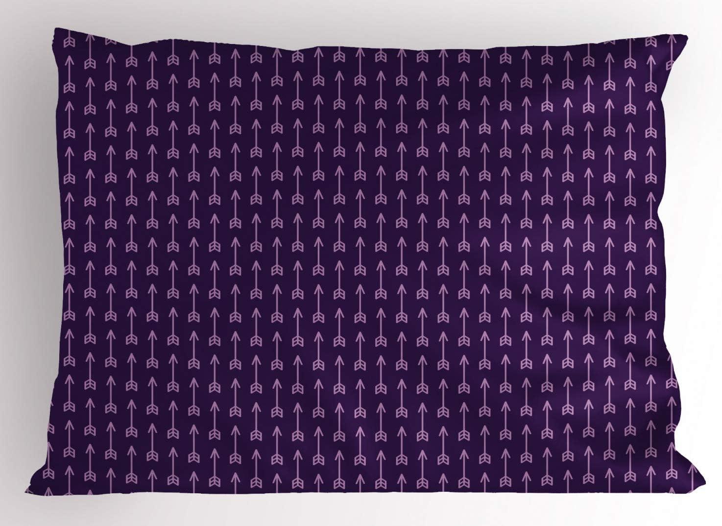 imageAmbesonne Flower Pillow Sham Set of 2 Floral Pattern Romantic Spring Valentines Day Wedding Anniversary Theme Art Quality Microfiber Bedding Item for All Seasons 36 x 20 Violet WhiteDark Purple Pale Lilac