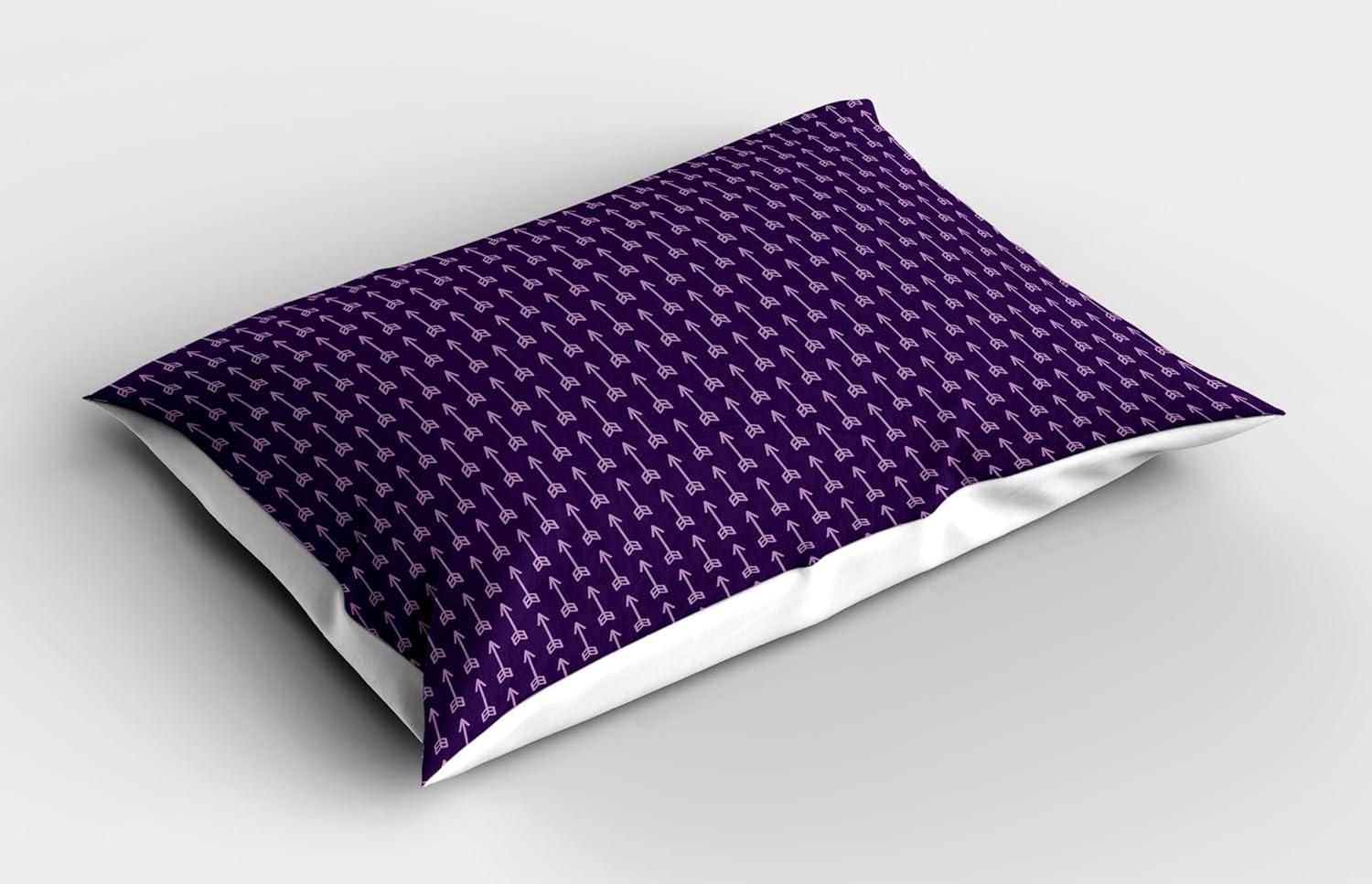 imageAmbesonne Flower Pillow Sham Set of 2 Floral Pattern Romantic Spring Valentines Day Wedding Anniversary Theme Art Quality Microfiber Bedding Item for All Seasons 36 x 20 Violet WhiteDark Purple Pale Lilac