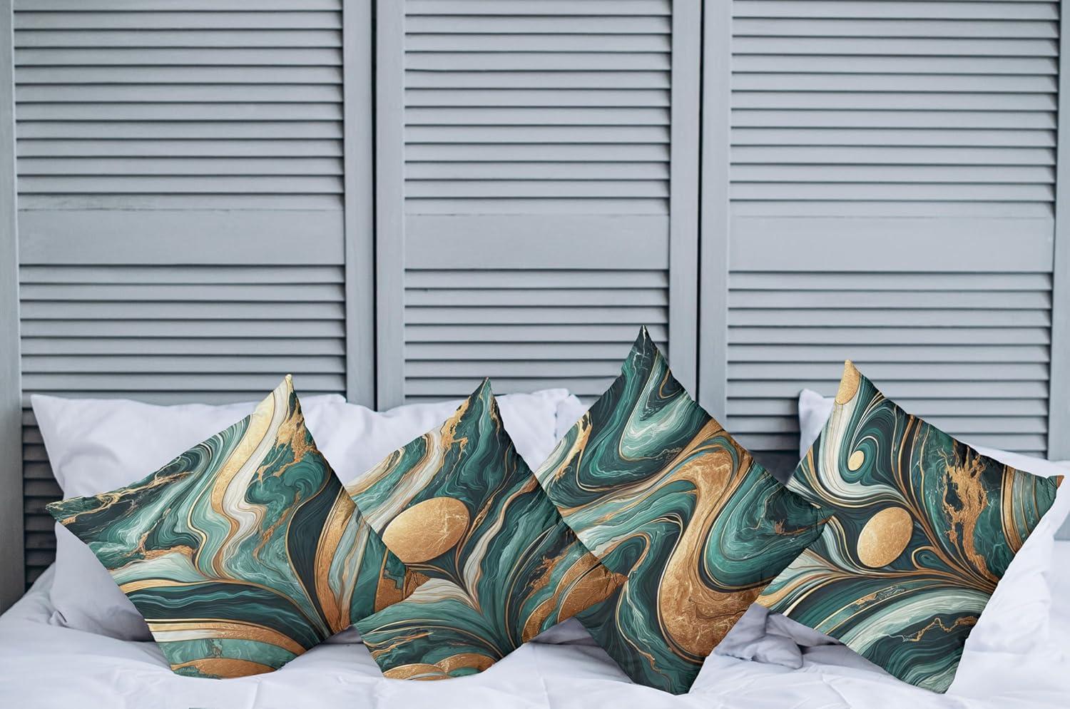 imageAmbesonne Flower Throw Pillow Cushion Cover Retro Romantic Rose Petal with Rain Water Drops Valentines Love Picture Decorative Square Accent Pillow Case 18 X 18 White and BlackJade Green and Amber