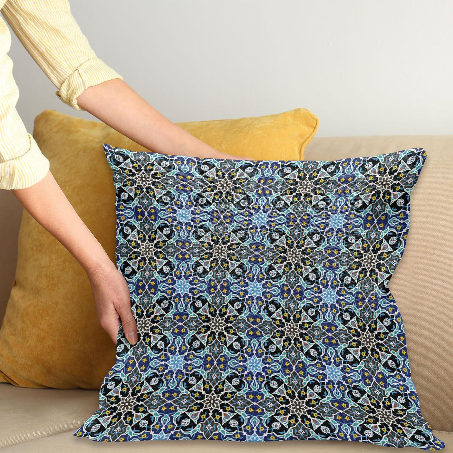 imageAmbesonne Flower Throw Pillow Cushion Cover Retro Romantic Rose Petal with Rain Water Drops Valentines Love Picture Decorative Square Accent Pillow Case 18 X 18 White and BlackRoyal Blue