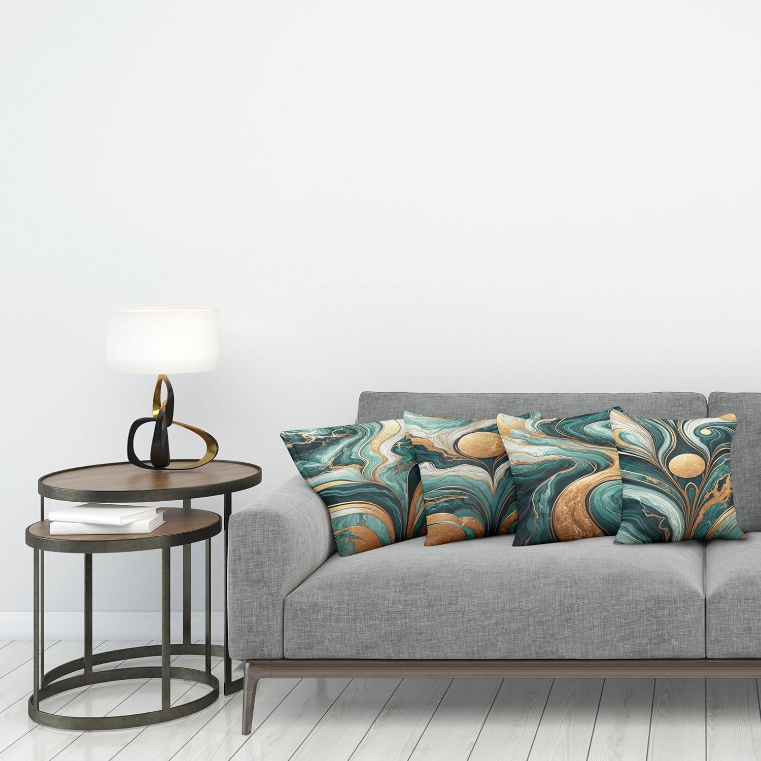 imageAmbesonne Flower Throw Pillow Cushion Cover Retro Romantic Rose Petal with Rain Water Drops Valentines Love Picture Decorative Square Accent Pillow Case 18 X 18 White and BlackJade Green and Amber