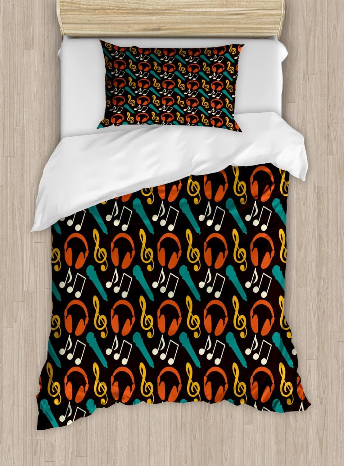 imageAmbesonne Heart Duvet Cover Sets Rainbow Colors Watercolor Style Inspired Hearts Valentines Day Love Romantic Couples Bedding Set with 2 Duvet Covers amp 4 Pillowcases 2 Pack Queen Size MulticolorBrown Multicolor