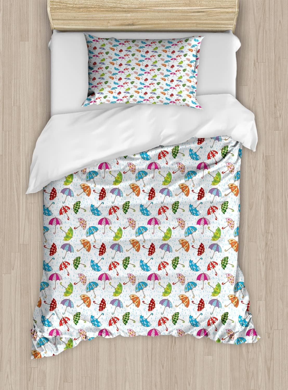 imageAmbesonne Heart Duvet Cover Sets Rainbow Colors Watercolor Style Inspired Hearts Valentines Day Love Romantic Couples Bedding Set with 2 Duvet Covers amp 4 Pillowcases 2 Pack Queen Size MulticolorSky Blue Multicolor