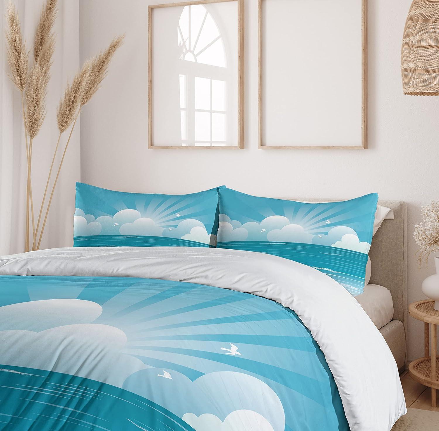 imageAmbesonne Love Duvet Cover Set Valentines Day Words and Hearts on Grunge Stripes Backdrop Decorative 3 Piece Bedding Set with 2 Pillow Shams Queen Size Charcoal Grey Pale PinkAzure Blue Baby Blue