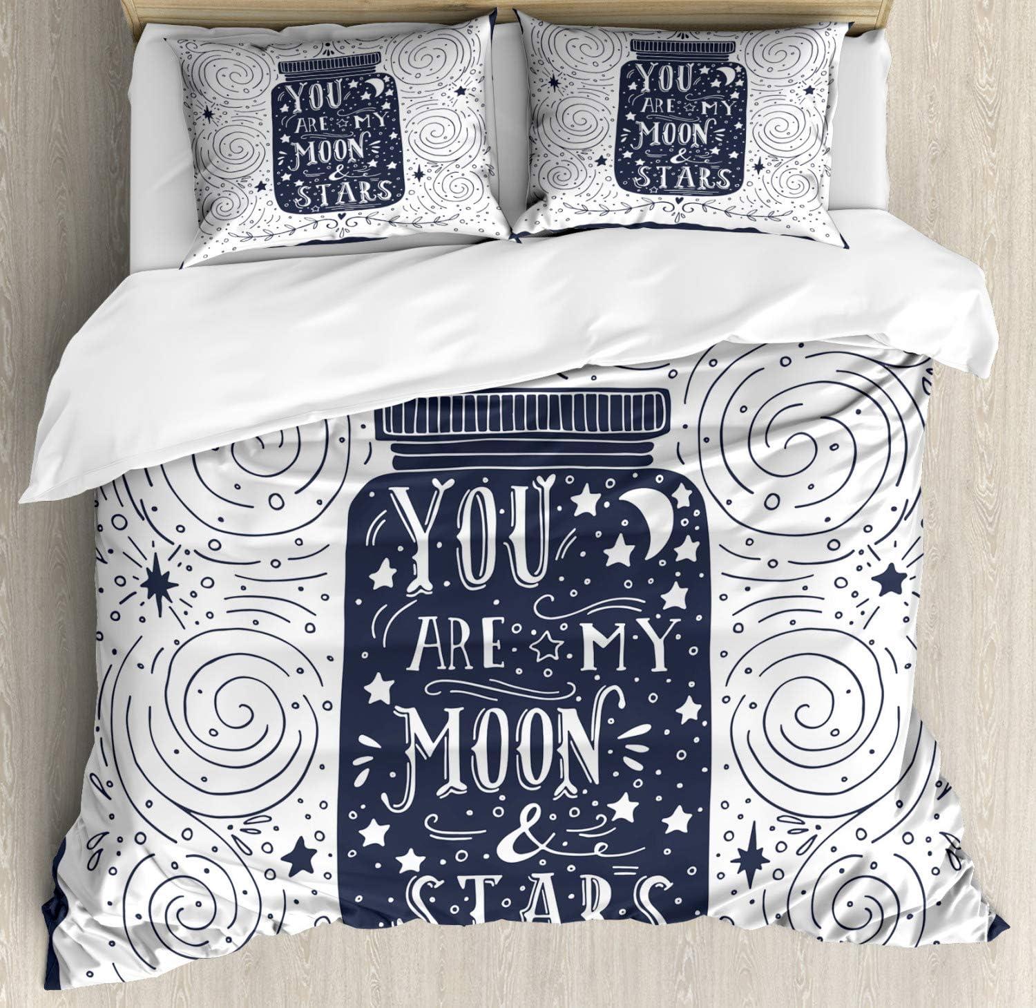 imageAmbesonne Love Duvet Cover Set Valentines Day Words and Hearts on Grunge Stripes Backdrop Decorative 3 Piece Bedding Set with 2 Pillow Shams Queen Size Charcoal Grey Pale PinkDark Blue Grey White