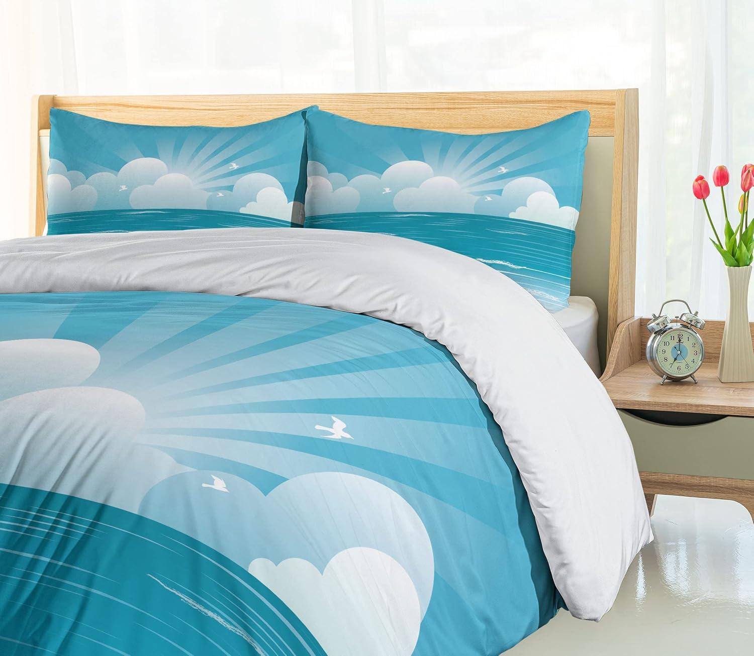 imageAmbesonne Love Duvet Cover Set Valentines Day Words and Hearts on Grunge Stripes Backdrop Decorative 3 Piece Bedding Set with 2 Pillow Shams Queen Size Charcoal Grey Pale PinkAzure Blue Baby Blue