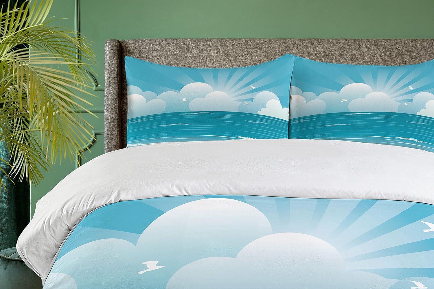 imageAmbesonne Love Duvet Cover Set Valentines Day Words and Hearts on Grunge Stripes Backdrop Decorative 3 Piece Bedding Set with 2 Pillow Shams Queen Size Charcoal Grey Pale PinkAzure Blue Baby Blue