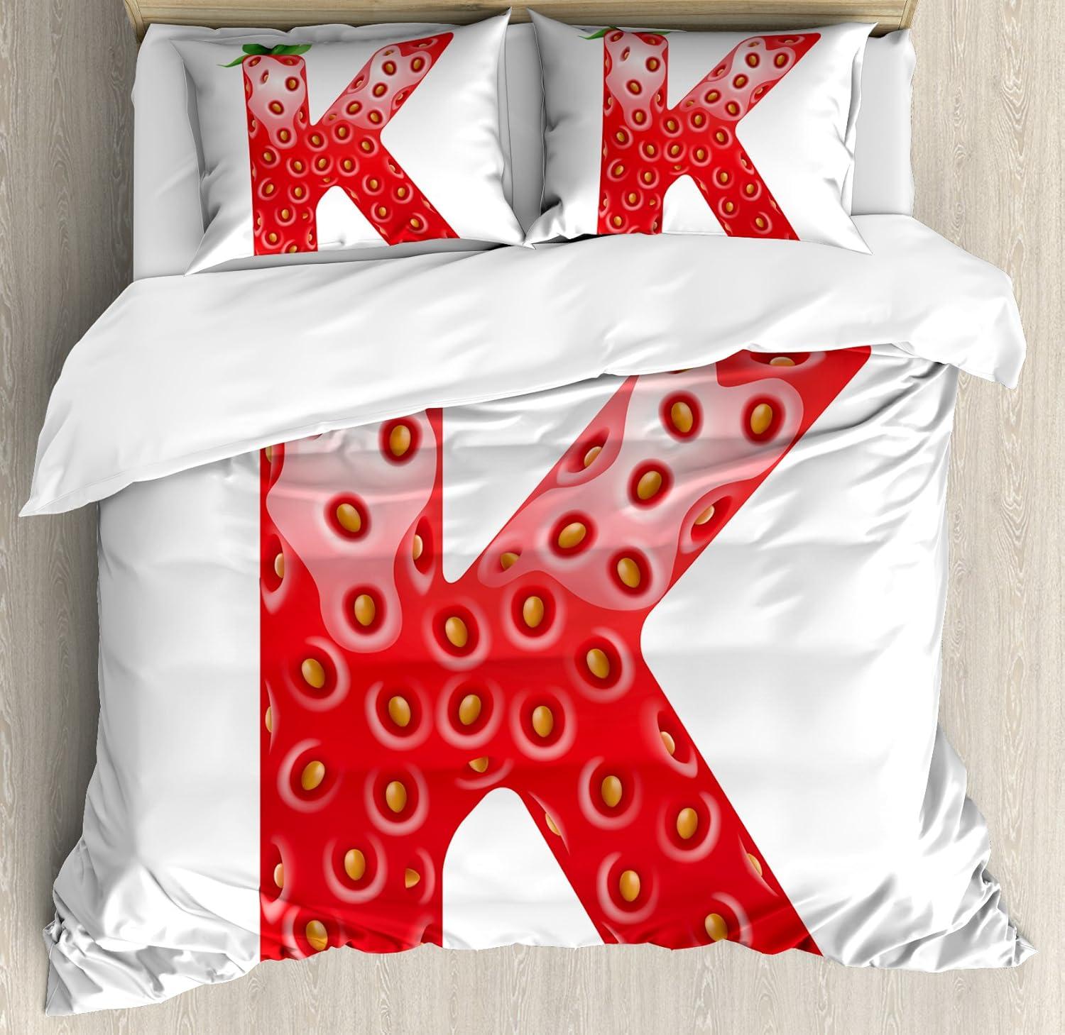 imageAmbesonne Love Duvet Cover Sets Hand Written I Love You Phrases Heart Valentines Day Inspiration Bedding Set with 2 Duvet Covers amp 4 Pillowcases 2 Pack Queen Size Vermilion Black WhiteVermilion Green Orange