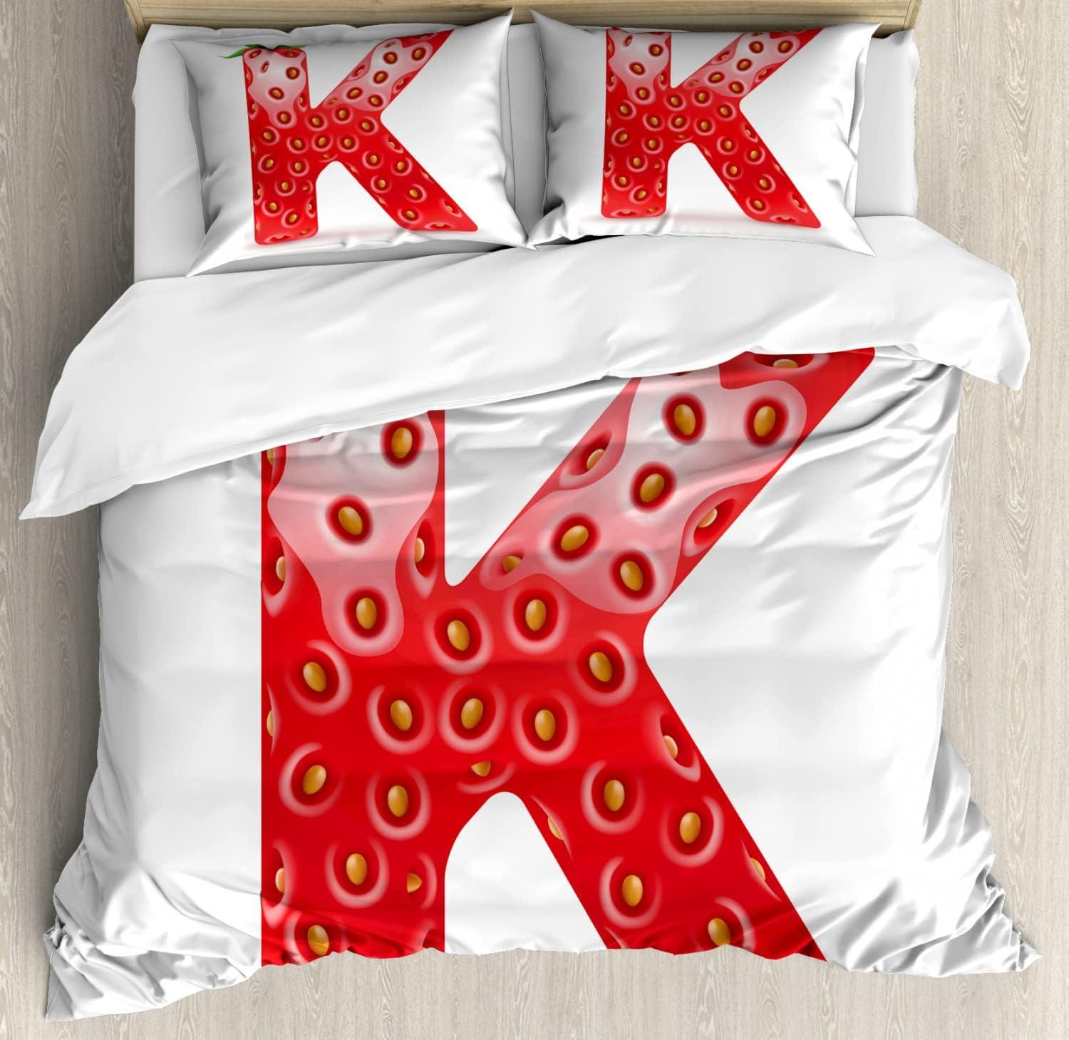 imageAmbesonne Love Duvet Cover Sets Hand Written I Love You Phrases Heart Valentines Day Inspiration Bedding Set with 2 Duvet Covers amp 4 Pillowcases 2 Pack Queen Size Vermilion Black WhiteVermilion Green Orange