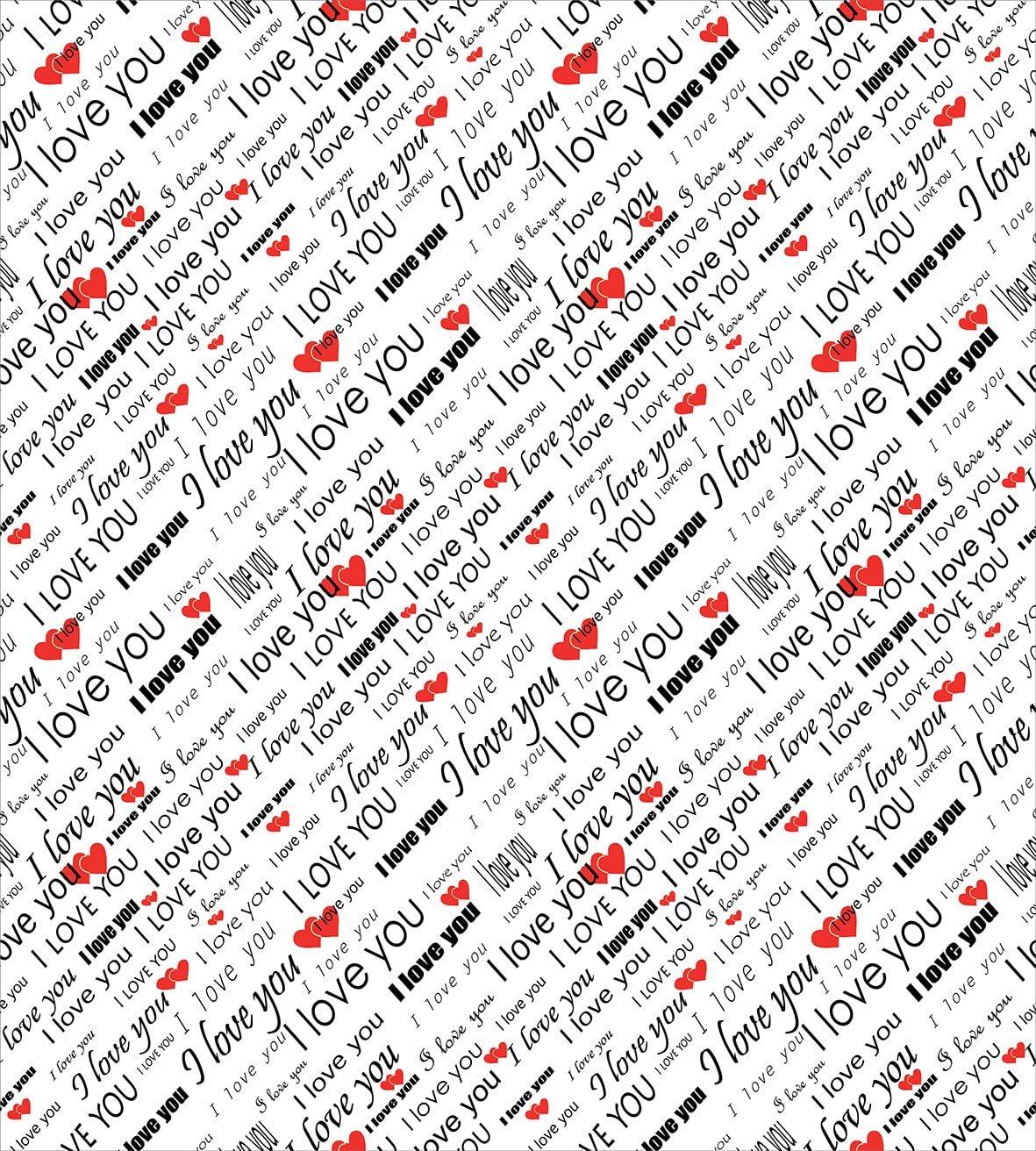 imageAmbesonne Love Duvet Cover Sets Hand Written I Love You Phrases Heart Valentines Day Inspiration Bedding Set with 2 Duvet Covers amp 4 Pillowcases 2 Pack Queen Size Vermilion Black WhiteRed White Black