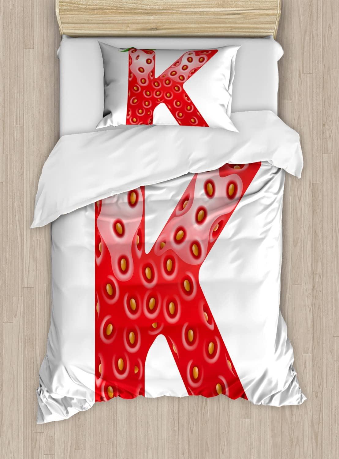 imageAmbesonne Love Duvet Cover Sets Hand Written I Love You Phrases Heart Valentines Day Inspiration Bedding Set with 2 Duvet Covers amp 4 Pillowcases 2 Pack Queen Size Vermilion Black WhiteVermilion Green Orange