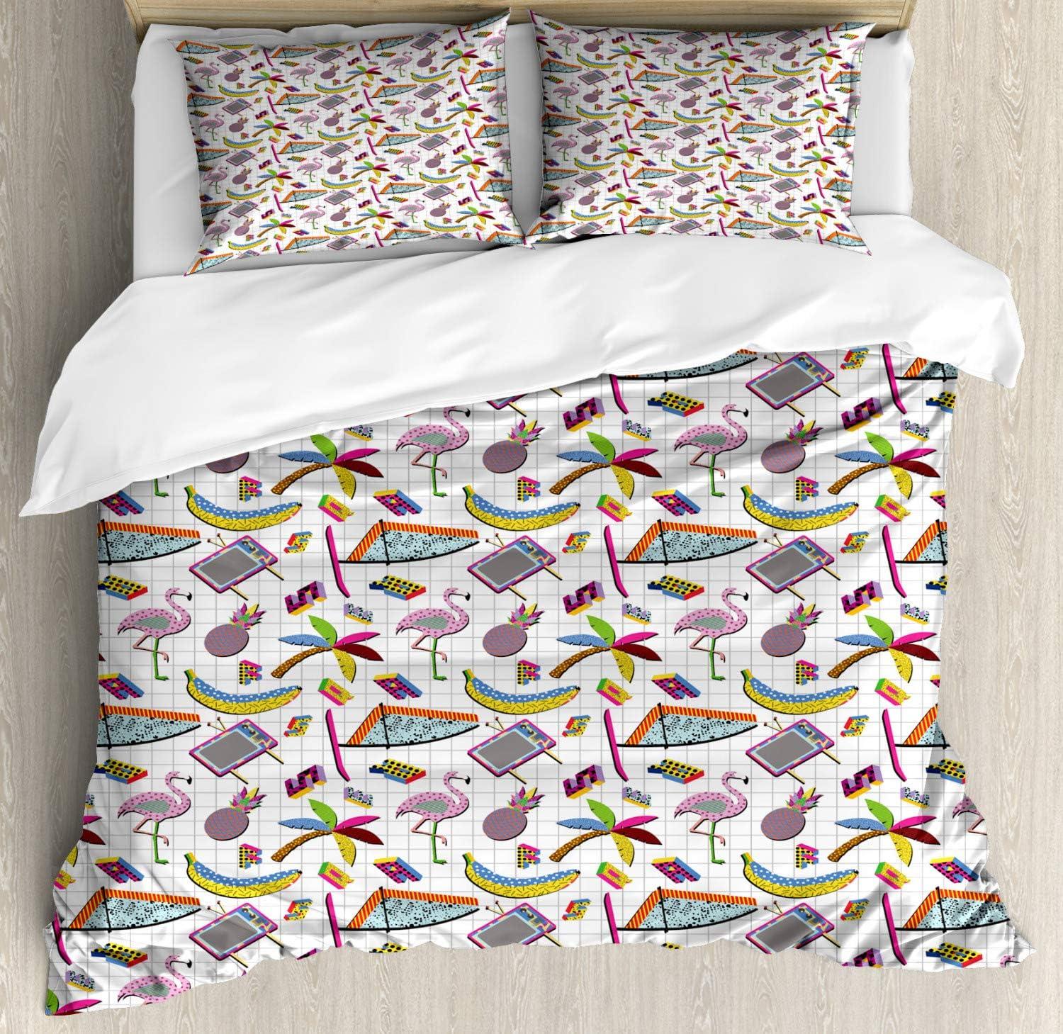 imageAmbesonne Love Duvet Cover Sets Valentines Day Design Romance Themed Vintage Wedding Inspirations Typographic Retro Bedding Set with 2 Duvet Covers amp 4 Pillowcases 2 Pack Queen Size Red WhiteLilac Multicolor