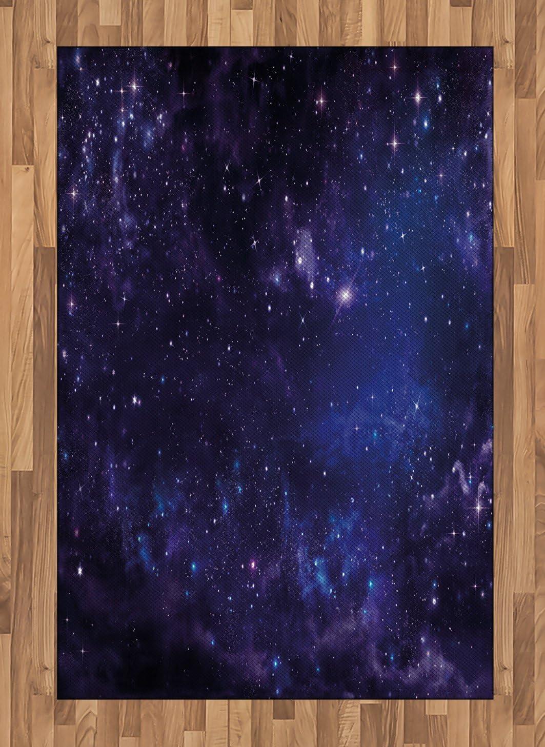 imageAmbesonne Modern Area Rug New York City Skyline at Night with Skyscrapers Manhattan USA American Panorama Flat Woven Accent Rug for Living Room Bedroom Dining Room 4 X 57 Violet PurpleNavy Blue