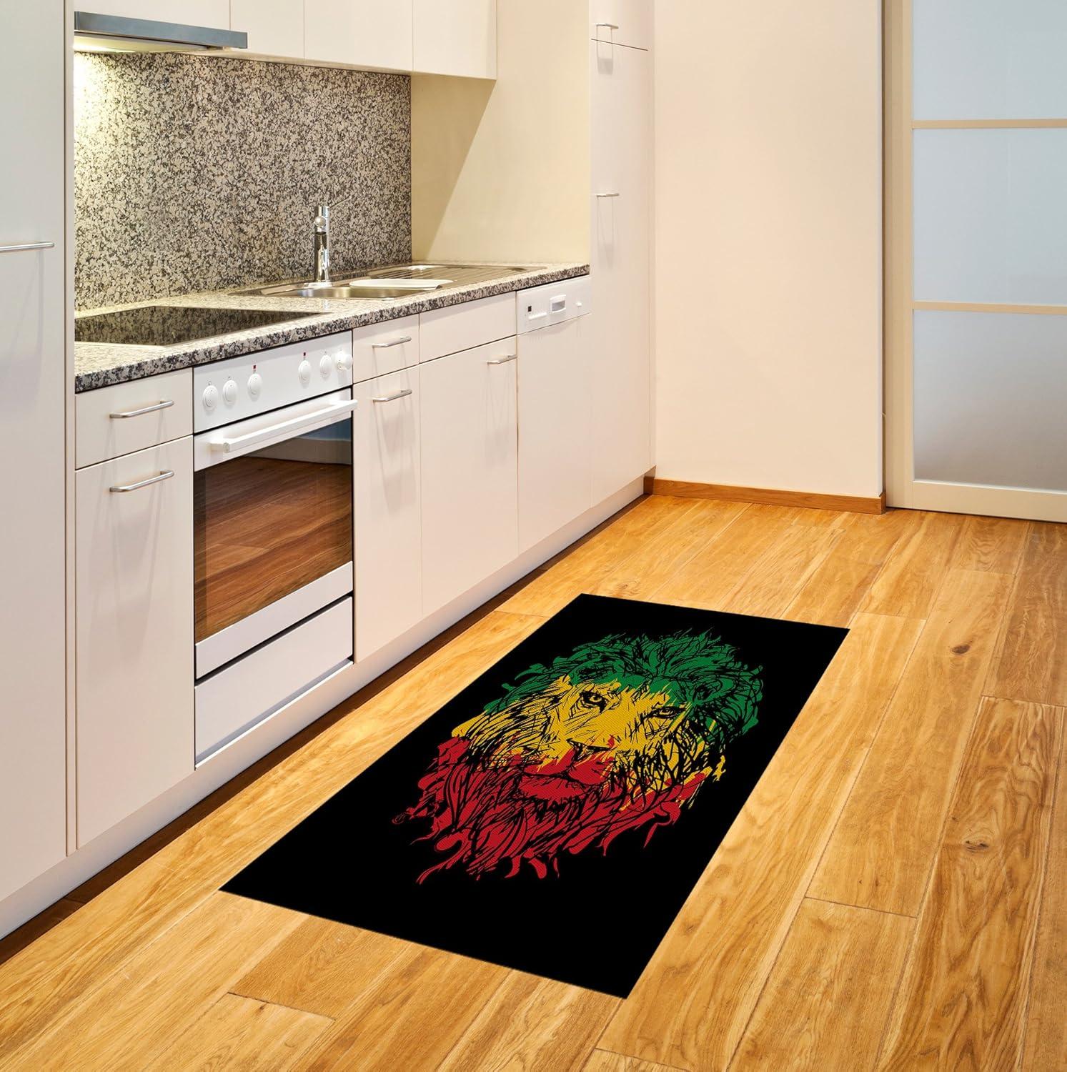 imageAmbesonne Modern Area Rug New York City Skyline at Night with Skyscrapers Manhattan USA American Panorama Flat Woven Accent Rug for Living Room Bedroom Dining Room 4 X 57 Violet PurpleLime Green