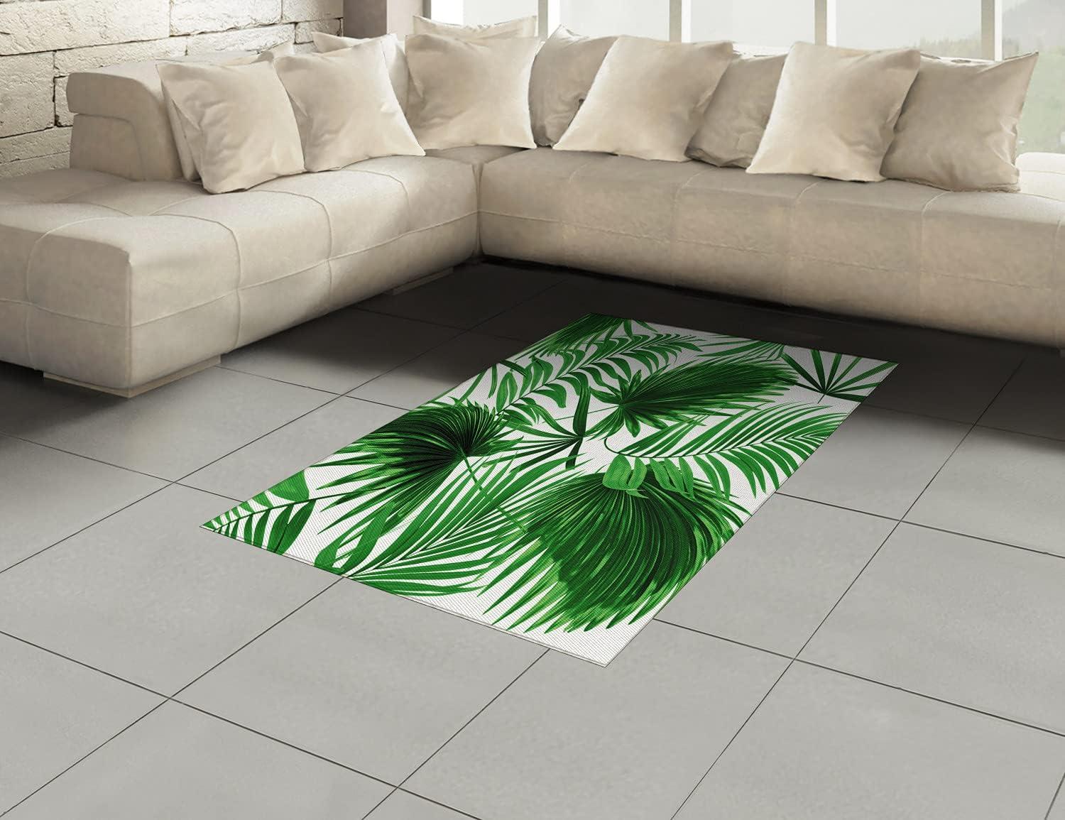 imageAmbesonne Modern Area Rug New York City Skyline at Night with Skyscrapers Manhattan USA American Panorama Flat Woven Accent Rug for Living Room Bedroom Dining Room 4 X 57 Violet PurpleFern Green