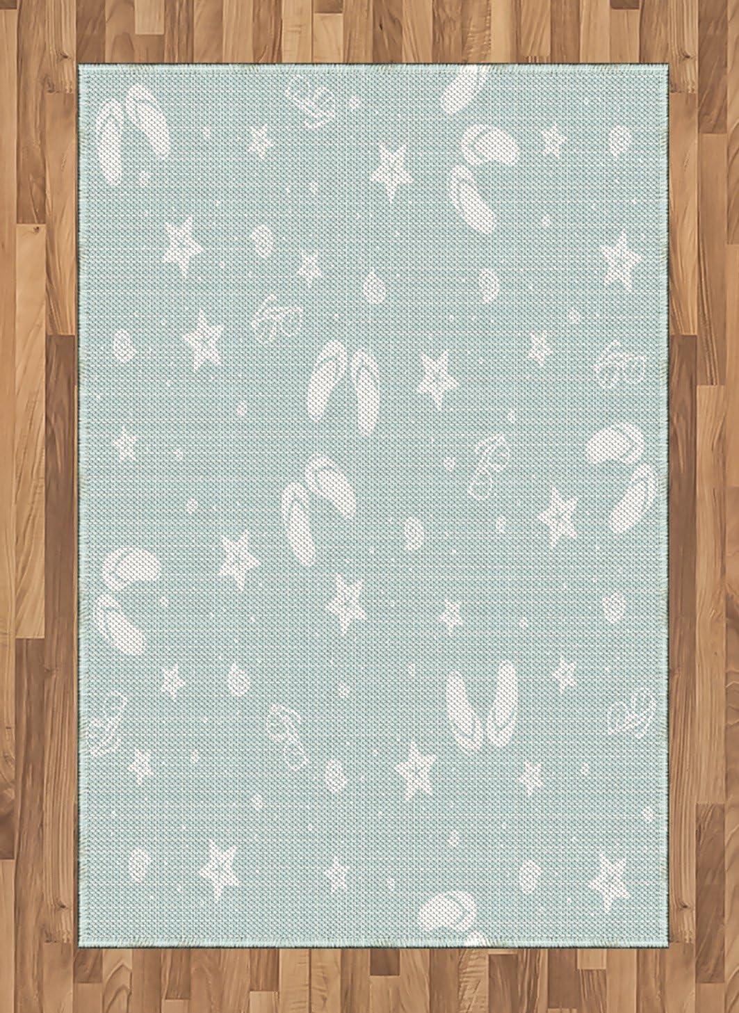 imageAmbesonne Modern Area Rug New York City Skyline at Night with Skyscrapers Manhattan USA American Panorama Flat Woven Accent Rug for Living Room Bedroom Dining Room 4 X 57 Violet PurpleSeafoam White