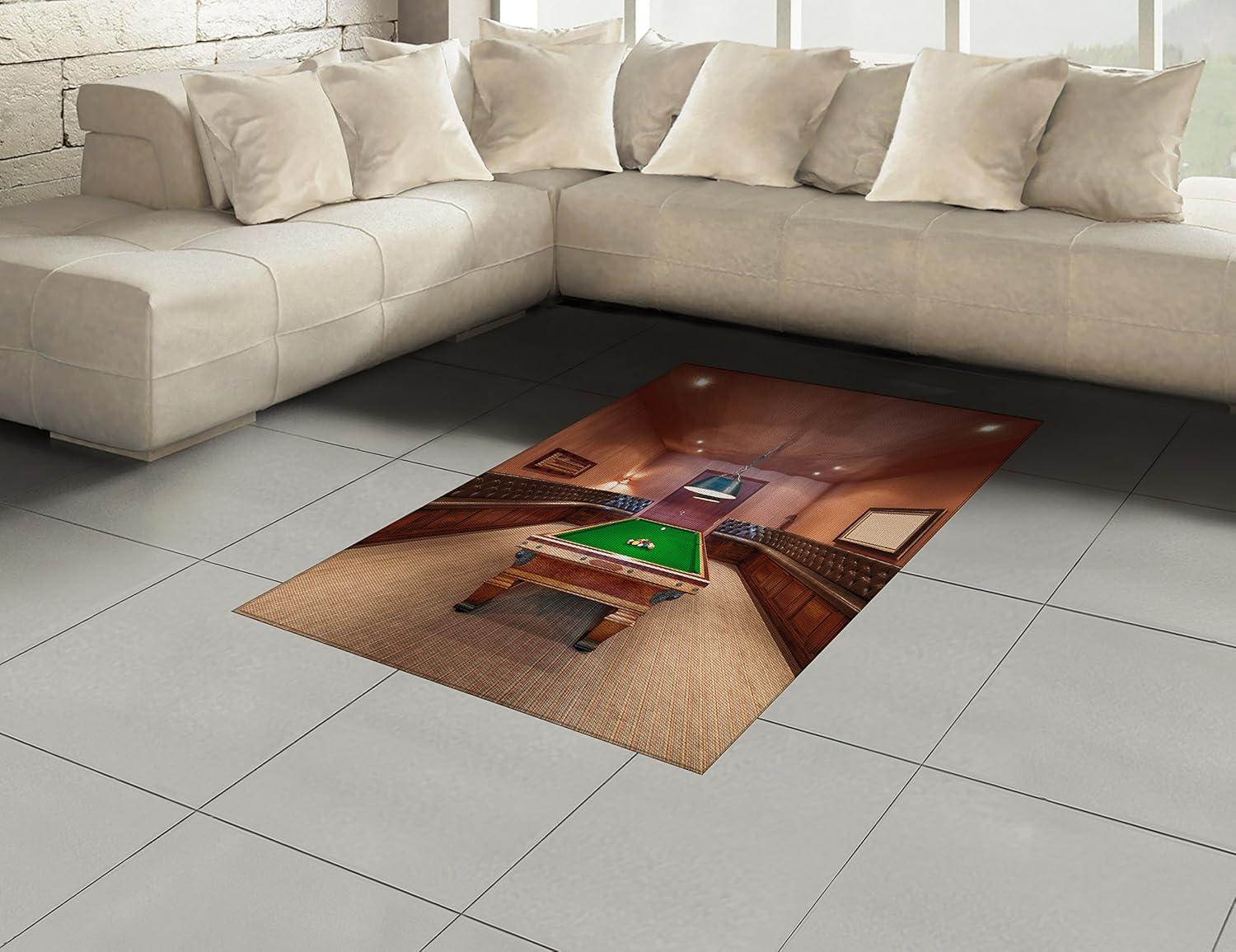 imageAmbesonne Modern Area Rug New York City Skyline at Night with Skyscrapers Manhattan USA American Panorama Flat Woven Accent Rug for Living Room Bedroom Dining Room 4 X 57 Violet PurpleCinnamon Brown
