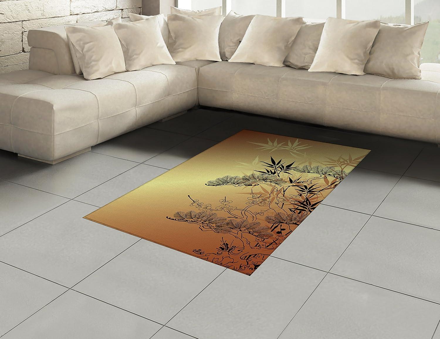 imageAmbesonne Modern Area Rug New York City Skyline at Night with Skyscrapers Manhattan USA American Panorama Flat Woven Accent Rug for Living Room Bedroom Dining Room 4 X 57 Violet PurpleSepia Black