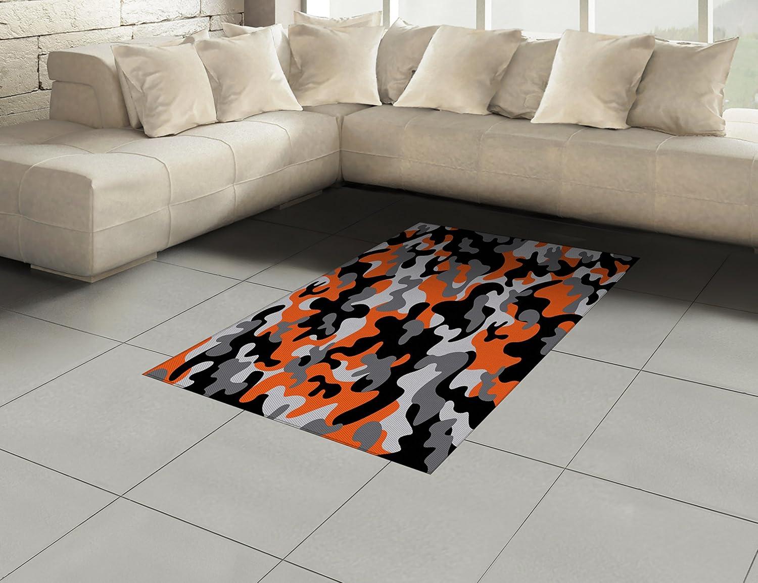 imageAmbesonne Modern Area Rug New York City Skyline at Night with Skyscrapers Manhattan USA American Panorama Flat Woven Accent Rug for Living Room Bedroom Dining Room 4 X 57 Violet PurpleOrange Black