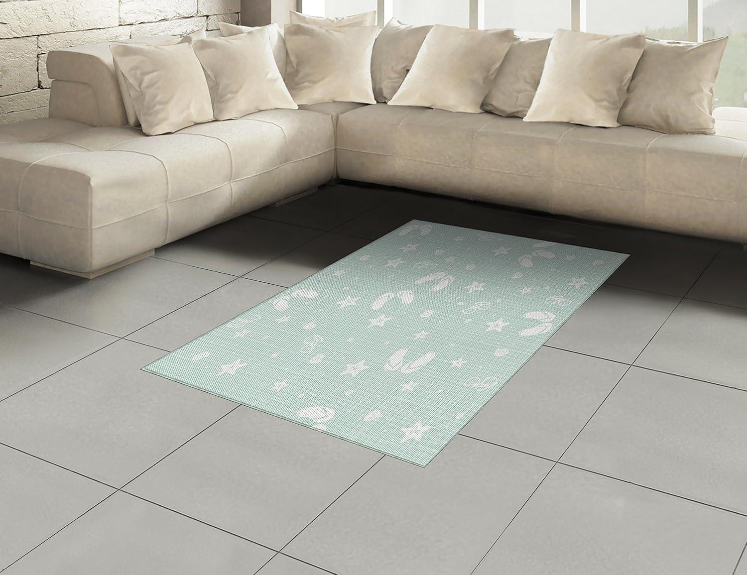 imageAmbesonne Modern Area Rug New York City Skyline at Night with Skyscrapers Manhattan USA American Panorama Flat Woven Accent Rug for Living Room Bedroom Dining Room 4 X 57 Violet PurpleSeafoam White