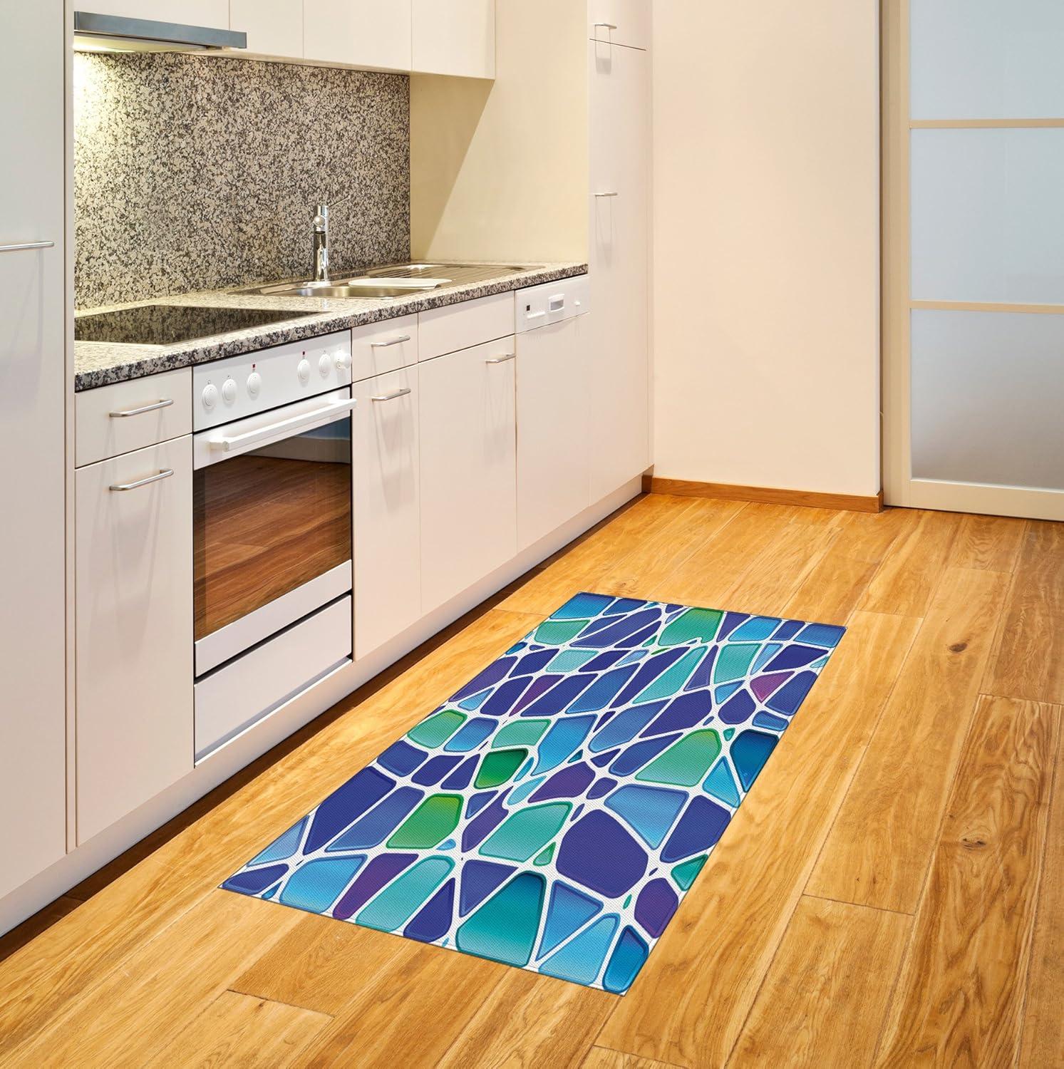 imageAmbesonne Modern Area Rug New York City Skyline at Night with Skyscrapers Manhattan USA American Panorama Flat Woven Accent Rug for Living Room Bedroom Dining Room 4 X 57 Violet PurpleJade Green