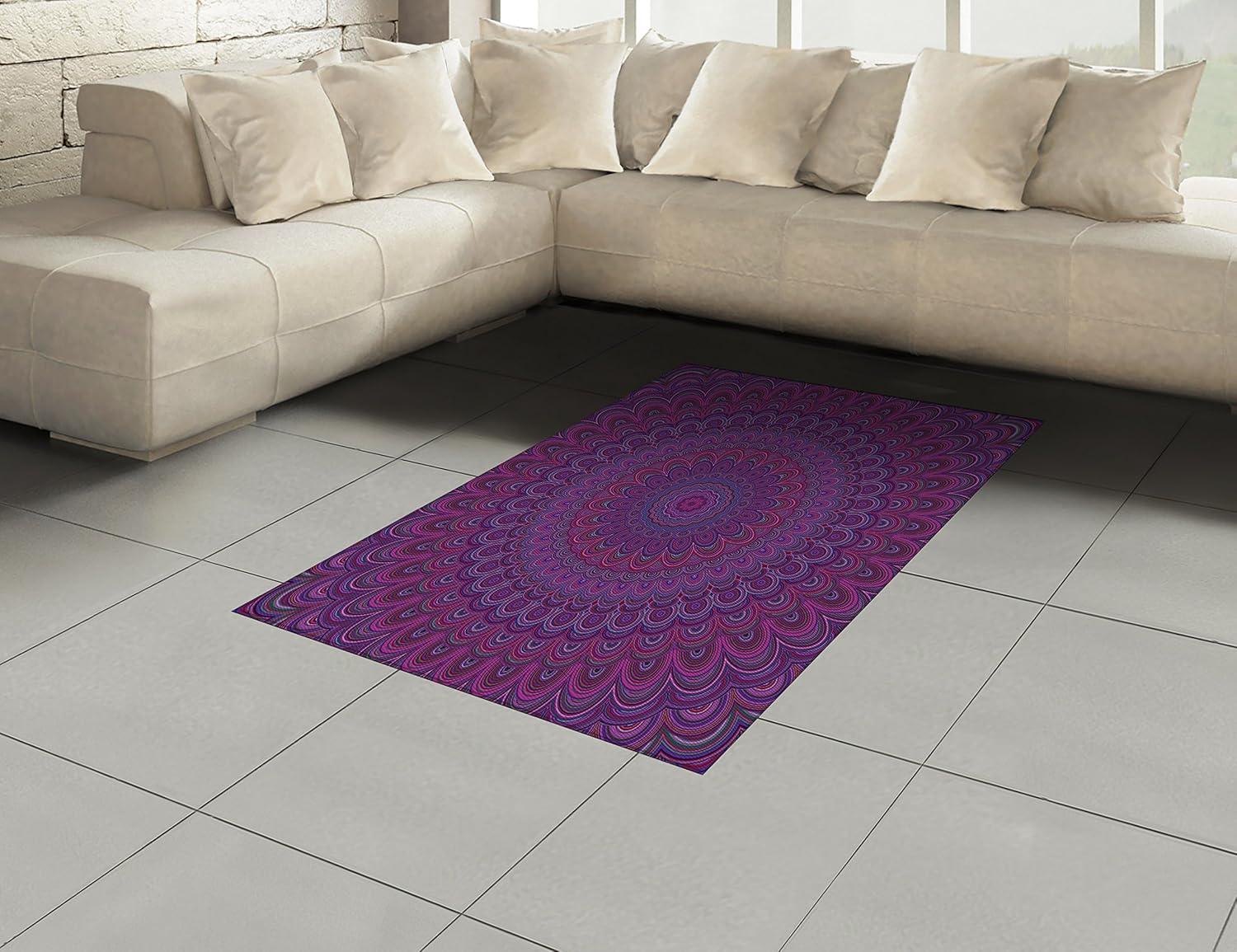 imageAmbesonne Modern Area Rug New York City Skyline at Night with Skyscrapers Manhattan USA American Panorama Flat Woven Accent Rug for Living Room Bedroom Dining Room 4 X 57 Violet PurplePurple