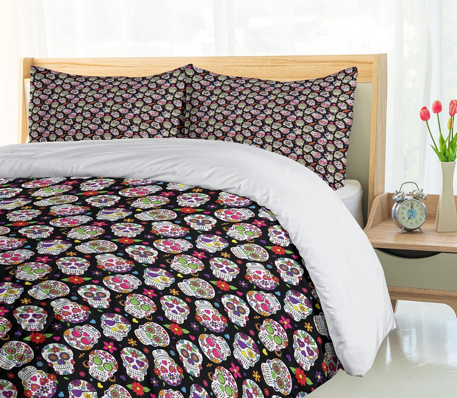 imageAmbesonne Modern Duvet Cover Sets Love Theme Romantic Repetitive Pattern of Hearts in Monochrome Style Valentines Day Bedding Set with 2 Duvet Covers amp 4 Pillowcases 2 Pack Queen Size Pink WhiteBlack Multicolor
