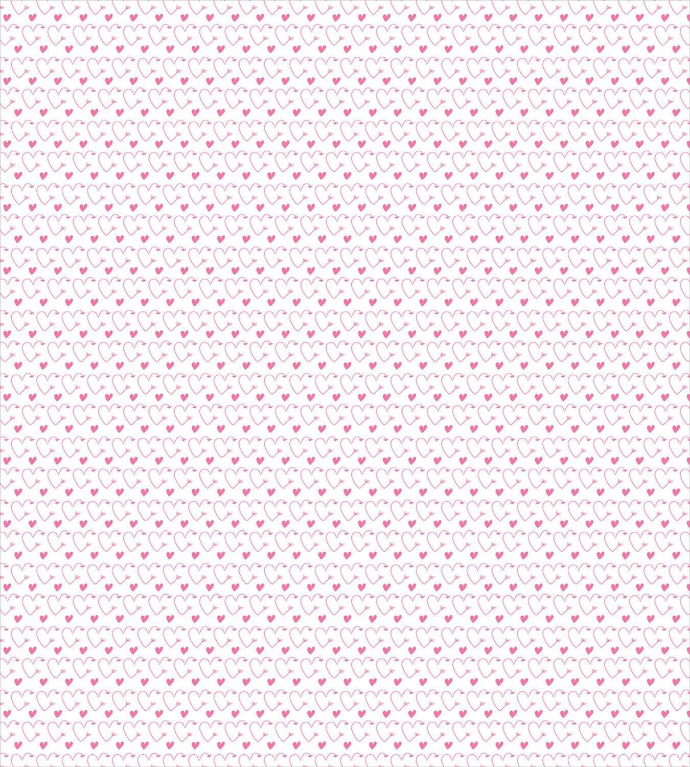 imageAmbesonne Modern Duvet Cover Sets Love Theme Romantic Repetitive Pattern of Hearts in Monochrome Style Valentines Day Bedding Set with 2 Duvet Covers amp 4 Pillowcases 2 Pack Queen Size Pink WhitePink White