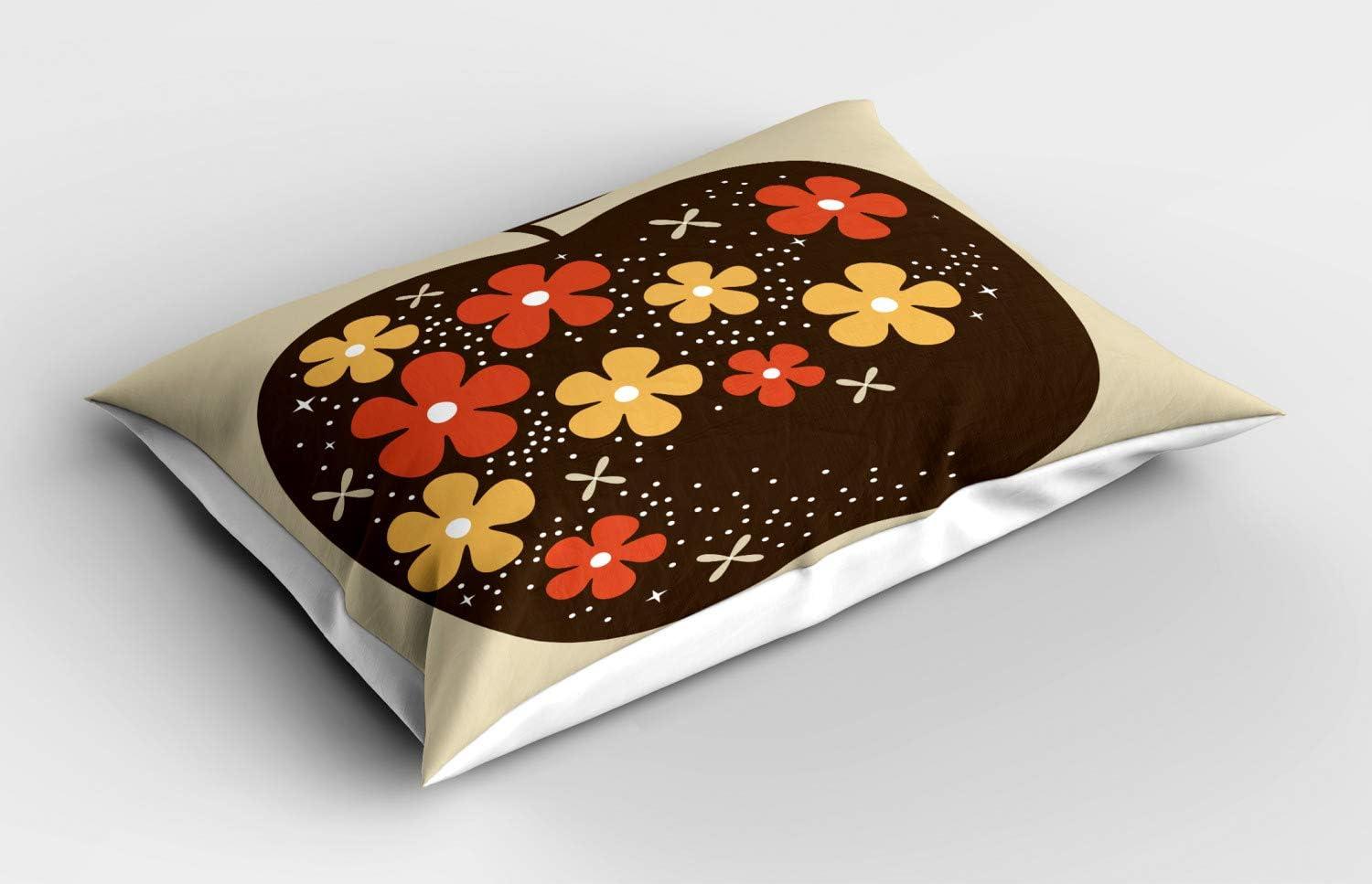 imageAmbesonne Modern Pillow Sham Set of 2 Husky Dog Faced Man at Valentines with Hearts Romantic Love Display Quality Microfiber Bedding Item for All Seasons 26 x 20 Sand Brown Slate BlueDark Brown Marigold